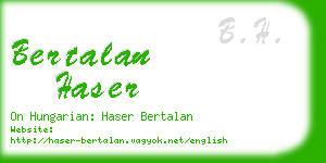 bertalan haser business card